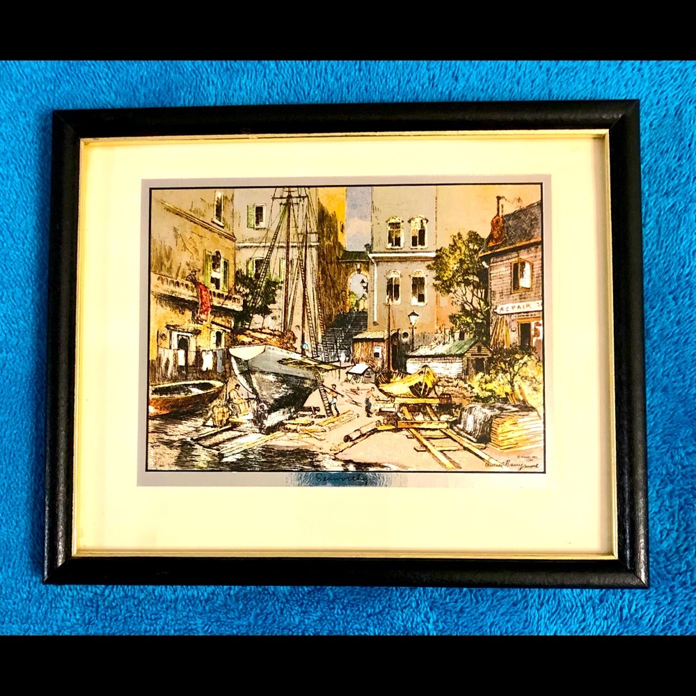 Signed Vintage Lionel Barrymore Multi Colored Foil “Seaworthy”.